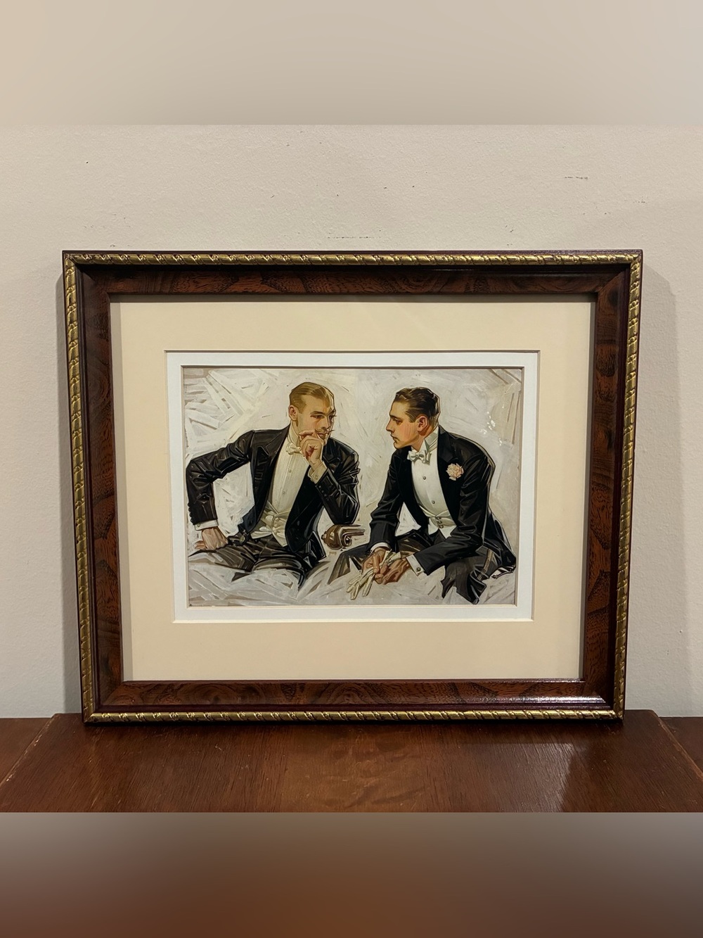 JC Leyendecker Framed Print 13x11.5 Men in Tuxedos Male Beauty Fashion Wall Art